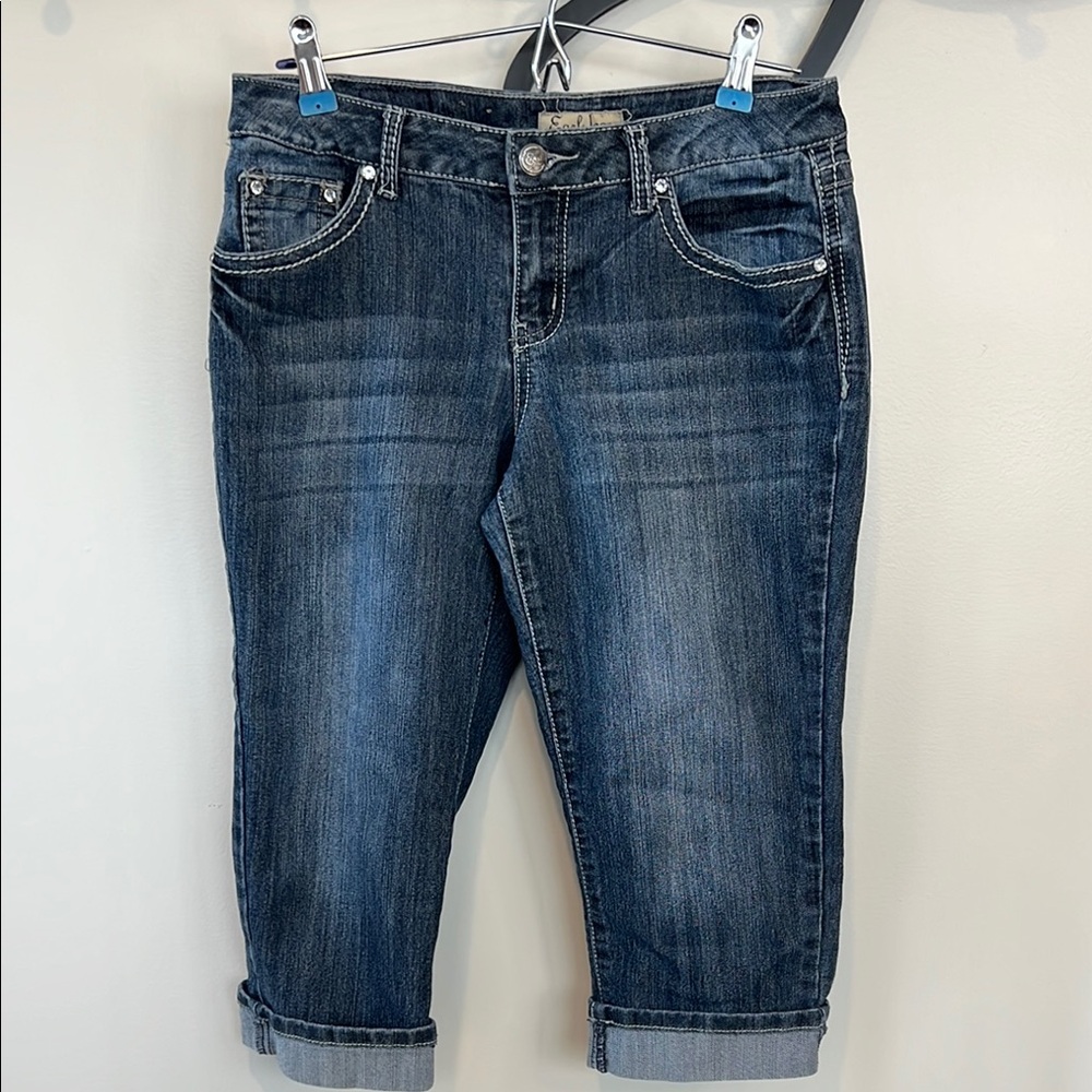 ECI Blue Ankle Cropped Jeans Vintage Wash